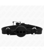 KINK - BÂILLON ENTIÈREMENT SILICONE 55 x 2 CM AVEC BOULE DE 4 CM TAILLE S NOIR AJUSTABLE 35-51 CM