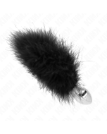KINK - PLUG ANAL EN ACIER INOXYDABLE 11 x 7 CM AVEC PLUME 11 CM
