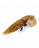 KINK - PLUG ANAL TAILLE L 10 X 4 CM AVEC QUEUE SYNTHÉTIQUE 40 CM MARRON
