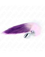 KINK - PLUG ANAL TAILLE L 10 X 4 CM AVEC QUEUE SYNTHÉTIQUE 40 CM VIOLET