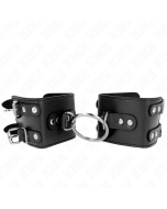 KINK - APPUI-POIGNETS FIXES AVEC ANNEAU ET CLOUS RÉGLABLES NOIR 17-22 CM X 6,5 CM