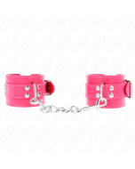 KINK - APPUI-POIGNETS ROSE FRAMBOISE AVEC DOUBLURE ROSE FRAMBOISE RÉGLABLE 20-28 CM X 5,5 CM