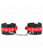 KINK - APPUI-POIGNETS NOIR AVEC CEINTURE ROUGE AJUSTABLE 17-28 CM X 6 CM