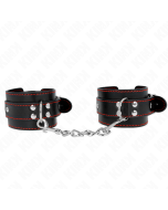 KINK - APPUI-POIGNETS NOIR AVEC DOUBLURE ROUGE RÉGLABLE 20-28 CM X 5,5 CM