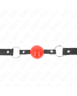 KINK - BÂILLON BALLE 4 CM AVEC SERRURE BOULE ROUGE BRACELET NOIR 60 x 2 CM