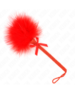 KINK - Baguette en corde de nylon avec plumes chatouillantes et noeud rouge 25 cm