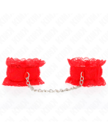 KINK - ATTENTES-POIGNETS ÉLASTIQUES EN DENTELLE ROUGE