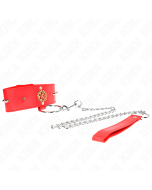 KINK - COLLIER DIAMANTS ROUGES AVEC CEINTURE 65 CM AJDUSTABLE 35-51 CM X 7 CM
