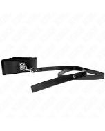 KINK - COLLIER AVEC LAISSE 116 CM AVEC CLOUS ARGENTÉS MODÈLE 4 NOIR AJUSTABLE 40-48 CM X 6 CM