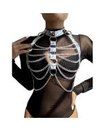 SUBBLIME - 953737 HARNAIS DE POITRINE AVEC ANNEAUX ET CHAÎNES ARGENT TAILLE UNIQUE