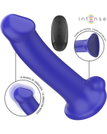 INTENSE - VICTORIA VIBRATEUR AVEC VENTOUSE 10 VIBRATIONS BLEU FONCÉ TÉLÉCOMMANDE