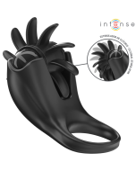 INTENSE - MABEL ANNEAU VIBRANT 10 VIBRATIONS AVEC STIMULATEUR DE CLITORIS NOIR