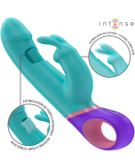 INTENSE - MONICA VIBRATEUR RABBIT AVEC STIMULATEUR DE POINT G ROTATIF BLEU