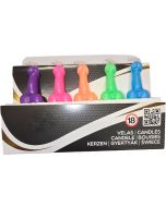 DIABLO PICANTE - BOÎTE DE 5 BOUGIES EN FORME DE PÉNIS DE DIFFÉRENTES COULEURS