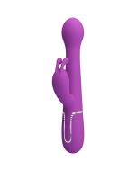 PRETTY LOVE - VIBRATEUR LAPIN MULTIFONCTION 3 EN 1 DEJON VIOLET