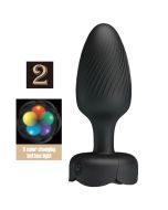 PRETTY LOVE - PLUG ANAL VARIAN AVEC LUMIÈRE LED NOIR 10,8 CM