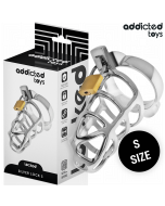 ADDICTED TOYS LOCKED - CAGE À PÉNIS EN MÉTAL AVEC VERROU ARGENT TAILLE S