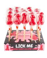 SECRETPLAY - PRÉSENTOIR DE SUCETTES PÉNIS EN BONBONS À LA CERISES AVEC EFFET DE CHALEUR ÉPICÉ (40 UNITÉS)