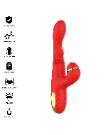 INTENSE - STIMULATEUR DE CLITORIS MULTIFONCTION KATY 4 TÊTES INTERCHANGEABLES ROUGE