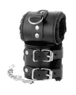 DARKNESS - MENOTTES AJUSTABLES EN CUIR NOIR AVEC DOUBLURE