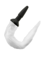 DARKNESS - PLUG ANAL EN SILICONE AVEC QUEUE BLANCHE