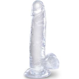Clear Pénis Réaliste avec Boules 15.2 Cm Transparent