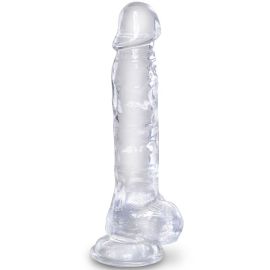 Clear Pénis Réaliste avec Boules 16.5 Cm Transparent