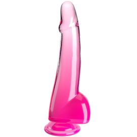 Clear Gode Testicules 19 Cm Rose