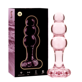 Modèle 1 Plug Anal Verre Borosilicate Rose 10.5 Cm -O- 3 Cm