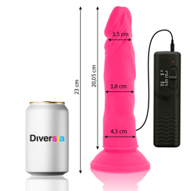 Dildo Souple avec Vibration Rose 23 Cm -O- 4.3 Cm