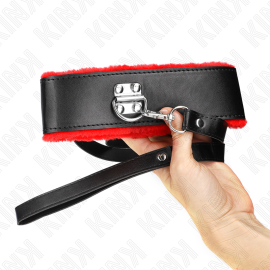 Collier avec Ceinture 116 Cm avec Bracelet en Cuir Rouge Ajustable 40-48 Cm X 6 Cm