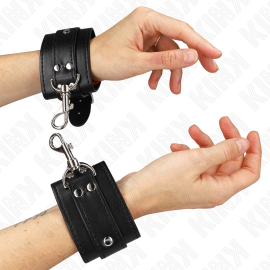 Appareils-Poignets Verrouillables Dungeon Noir Ajustables 21-28 Cm X 5,5 Cm