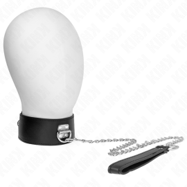 Collier avec Ceinture 65 Cm avec Large Bracelet Noir Ajustable 33,5-41 Cm X 5 Cm