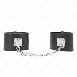 Appui-Poignets Fixes avec Chaîne 30 Cm et Fermeture Par Cadenas Noir Réglable 16-23 Cm X 5,5 Cm