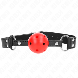 Bâton Respirant 4 Cm avec Double Rivet Cuir 62,5 X 2,5 Cm Réglable 42-58 Cm