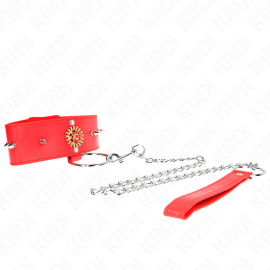 Collier Diamants Rouges avec Ceinture 65 Cm Ajdustable 35-51 Cm X 7 Cm