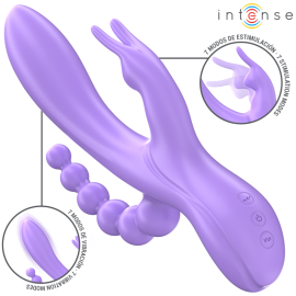 Miko Triple Vibrateur Lapin & Stimulateur & Anal 7 Vibrations Violet