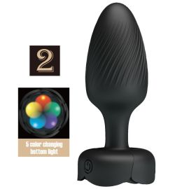 Plug Anal Varian avec Lumière Led Noir 10,8 Cm