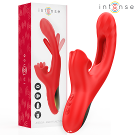 Jessica Vibrateur Multifonction Stimulation Clitoris 24,8 Cm Rouge