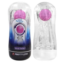 PRETTY LOVE - COUPE DE MASTURBATION TEXTURÉE À 360° TRANSPARENTE