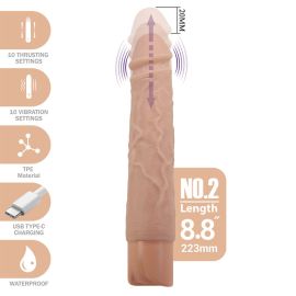 PRETTY LOVE - KESSLER GODEMICHET VIBRANT RÉALISTE AVEC 10 MODES DE VIBRATION ET 10 ÉNERGIE, 22 CM NATUREL