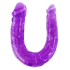 Double Gode en Gelée Flexible Lilas
