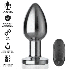 INTENSE - PLUG ANAL 10 VIBRATIONS MÉTAL AVEC TÉLÉCOMMANDE L