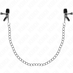KINK NIPPLE GRIP - Pinces à Tamelon Chaîne Plate Argent 34 Cm