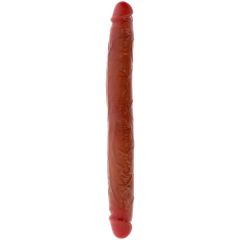 GET REAL - GODEMICHET EN SILICONE À DOUBLE EXTRÉMITÉ CARAMEL 35 CM